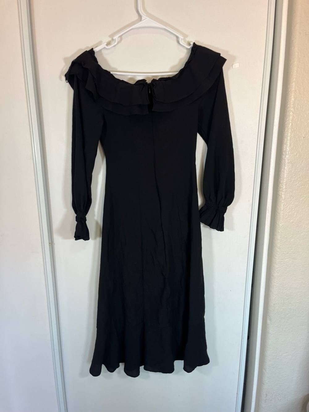 & Other Stories Layered Frill Tiered Black Maxi Dress Size 4 - Picture 6 of 8